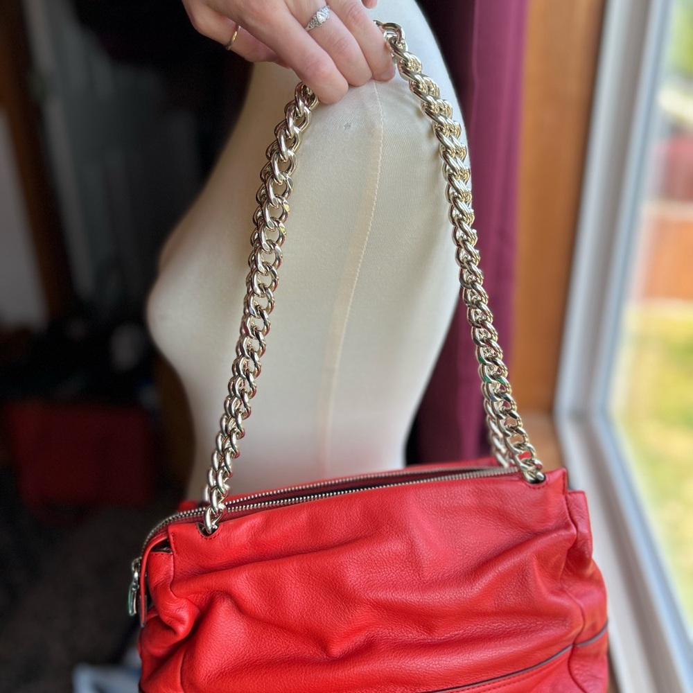 Karen Millen Vibrant Red Shoulder Bag - Picture 2 of 7